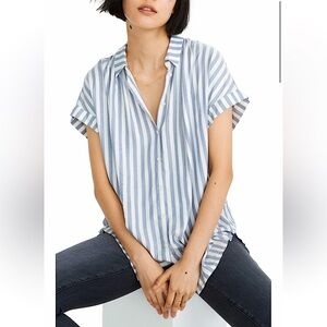 Madewell Bayside Stripe Central Drapey Shirt